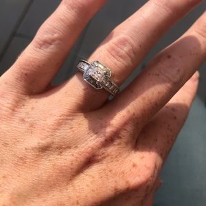 SOLD Unique diamond engagement ring 14K white gold